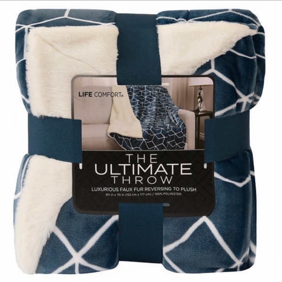 Life Comfort Bedding Life Comfort Ultimate Faux Fur Throw Blue